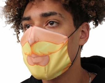 Fun Blonde Beard Face Mask/ Face Guard