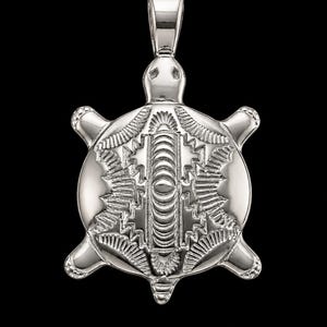 Sterling Silver Native American Southwestern Turtle Pendant