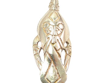 Bronze Traditional Viking Odin's Raven Huginn and Muginn Pendant