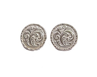 Sterling Silver Rösemaling  Stud Earrings
