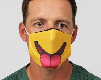 Fun Smiley Tongue Face Mask/ Face Guard Unisex