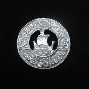 Sterling Silver Viking Ship Norse Pendant