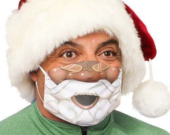 Fun Dark Skin Santa Face Mask/ Face Guard