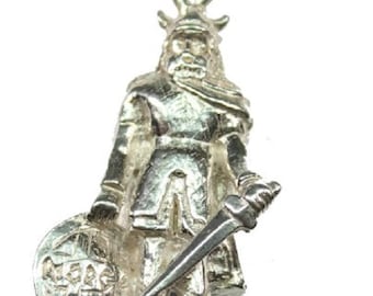 Sterling Silver Viking Soldier Pendant