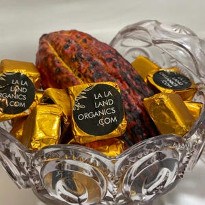 3 Piece Ceremonial Grade Ethically Sourced Bean to Bar Craft Heirloom Raw Cacao Gourmet Handmade Specialty Dark Chocolate La Land Organic