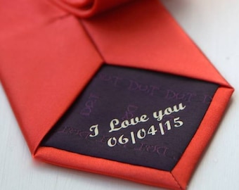 Personalized Hidden Message Tie, Custom Wedding Gift for Him