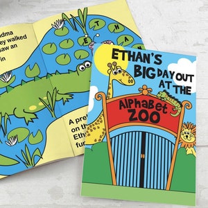 Personalisierte Soft Back Alphabet World Books für einen Kindergeburtstag, Taufgeschenk Buch