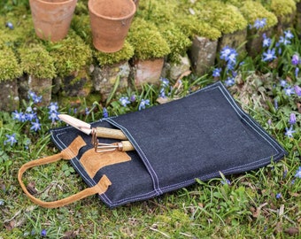 Customised Denim Garden Kneeler-garden accessory-gardening gift-useful in the garden-spring garden - hardwearing - blue denim