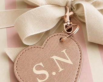 Monogram design - Personalised- made to order-  gift- vegan keyring-Serif font