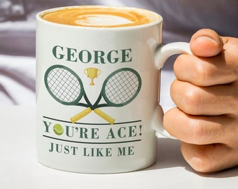 Personalised Tennis Mug-fun mug-personalised mug- ceramic mug gift -Sports mug