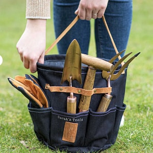 Personalised Gardening Carry Bag - garden gift- denim- gardening gift for a gardener- garden gift-customised garden,gardenware -gift for Mom