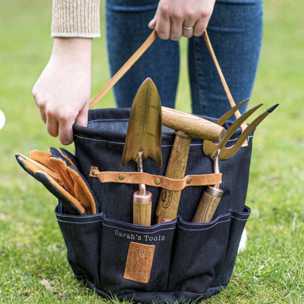 Personalisierte Gartentasche - Gartengeschenk - Jeans - Gartenarbeit Geschenk für einen Gärtner