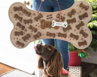 Customised Refillable Dog Biscuit Advent Calendar- fill your own countdown to christmas- happy holidays pet gift-personalised advent