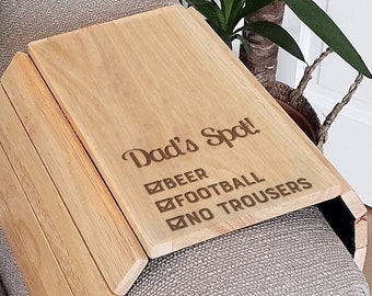 Personalised Wooden Sofa Tray For Dad  - Gift for him -Gift For Grandad - Custom Made Gifts For Dad- drinks tray-sofa tray-original gift-