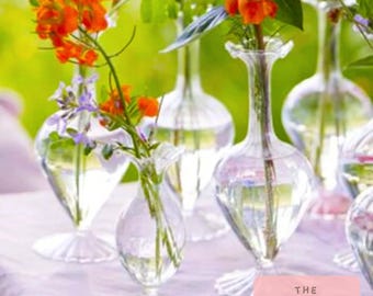 Hand Blown Glass Bud Vase: Delicate Frilled Wedding Table Decor