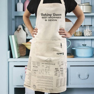 Personalised Baking Apron, Cooking Tips Apron, Natural Cotton Canvas Printed Apron, Cooking Gift, Chef Gift- Baking cakes apron