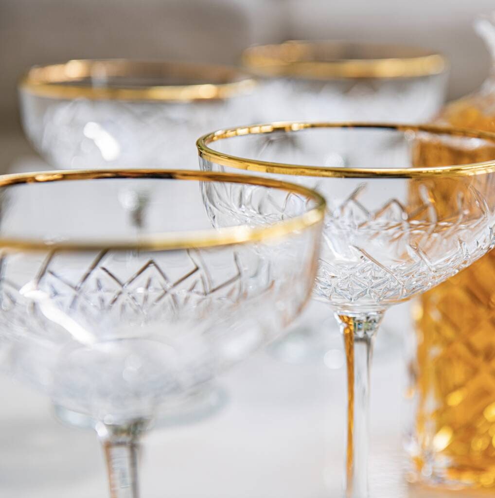 Round champagne glasses discount