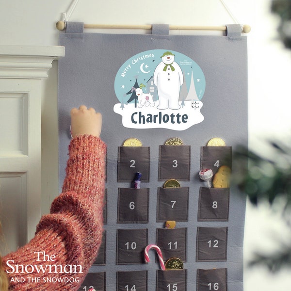 Personalised The Snowman Personalised Felt Reusable Fabric Christmas Advent Calendar Kit  customised advent-adventskalender- licensed design