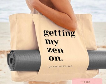 Personalized Yoga Tote Bag: Organic Cotton Meditation Bag