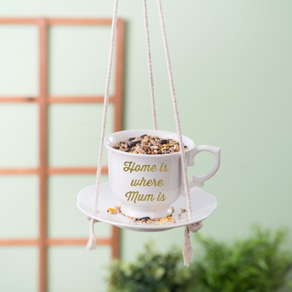 Personalised Bird Feeder Teacup Bird Feeder Gardening Gift Etsy