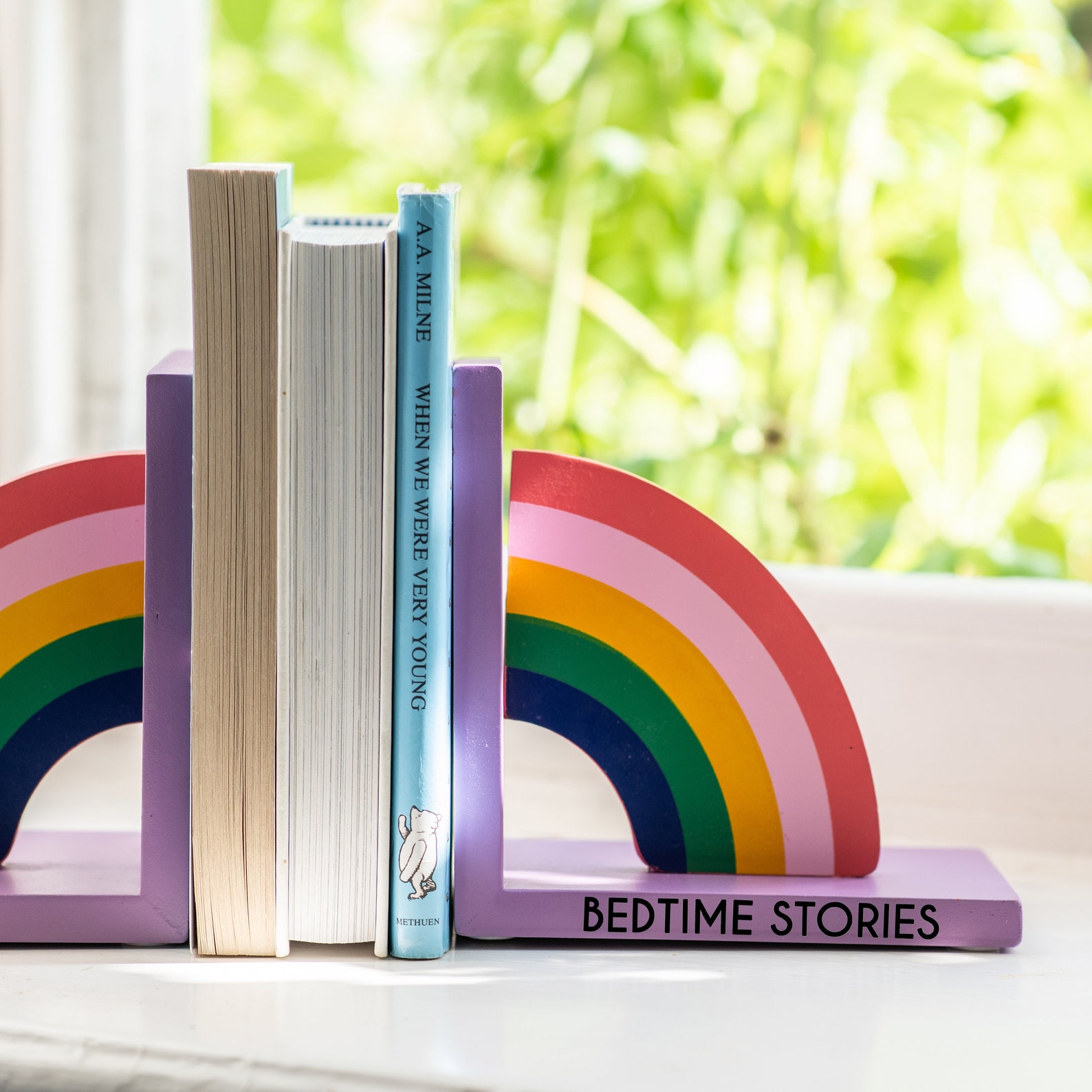 Personalised Nursery Bookends New Baby Bookends RAINBOW Etsy