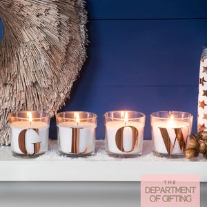 Letter Glass Candle: Vanilla Scented, Personalized Initial
