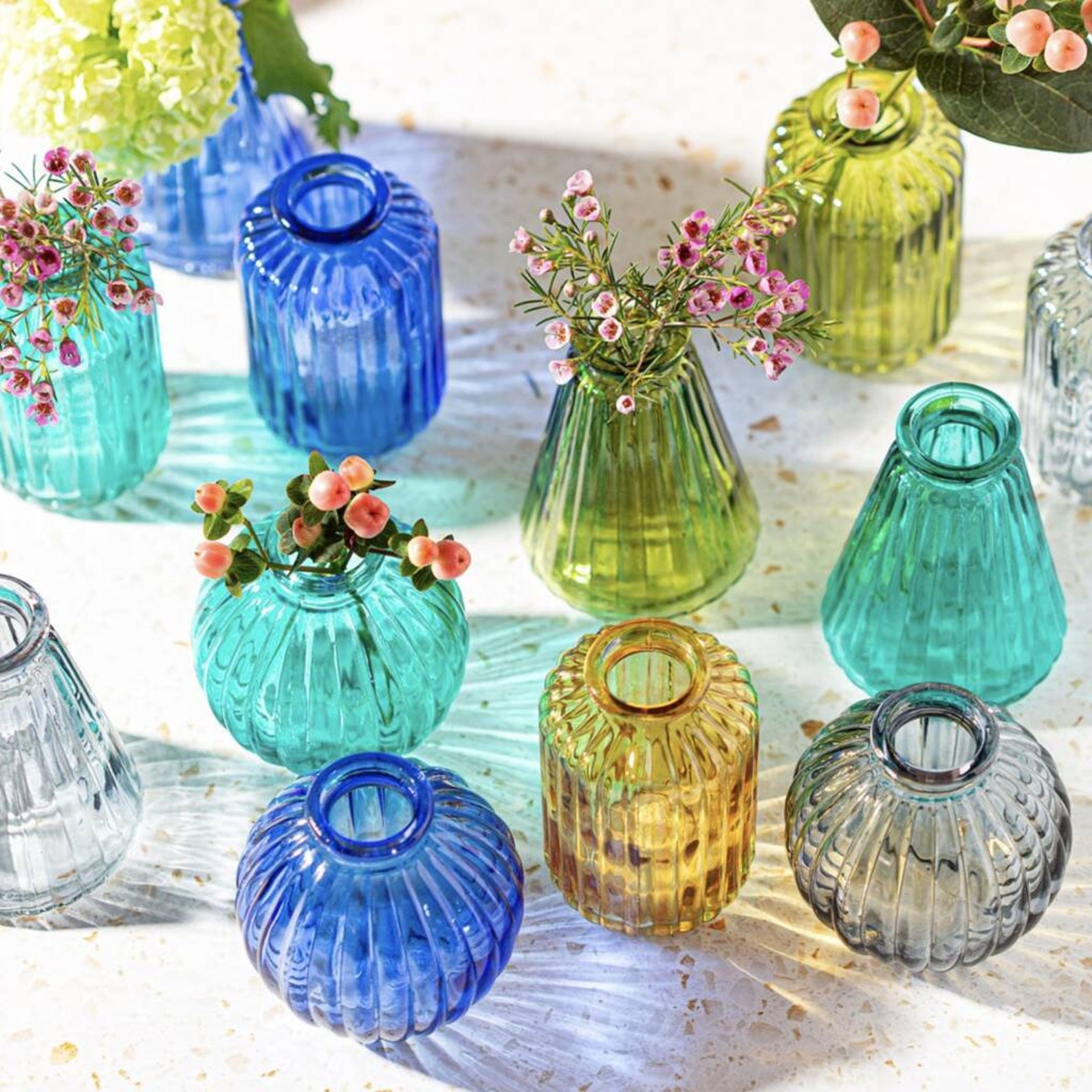 Multi Coloured Mini Glass Bud Vases Glass Vase vintage Etsy