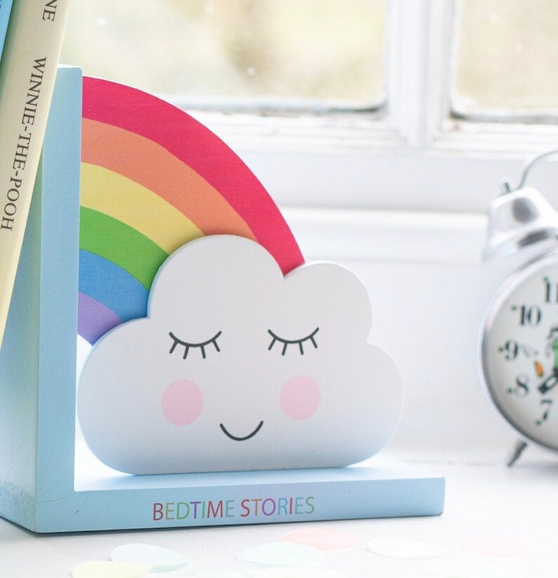 Personalised Nursery Bookends New Baby Bookends Rainbow Etsy