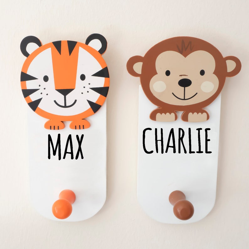 Personalised Childs Animal Coat Hooks Hooks Childs Coat Etsy UK
