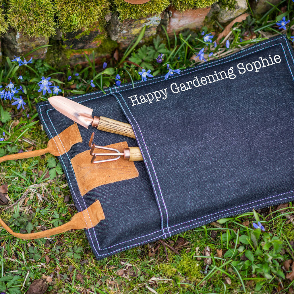 Personalised Denim Garden Kneeler-garden accessory-gardening gift-useful in the garden-spring garden - hardwearing -denim