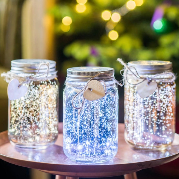 Light Up hand painted-  Night Light-Sparkle Light-Firefly Jar-Glitter Jar- Sparkle Light- night light-fairy light- nursery light-customised