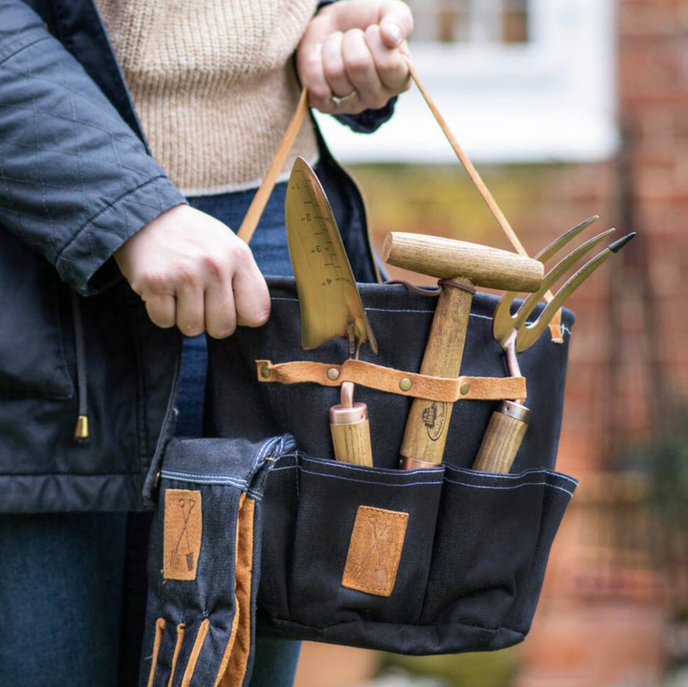 Personalised Gardening Carry Bag - garden gift- denim- gardening gift for a gardener- garden gift-customised garden,gardenware -gift for him