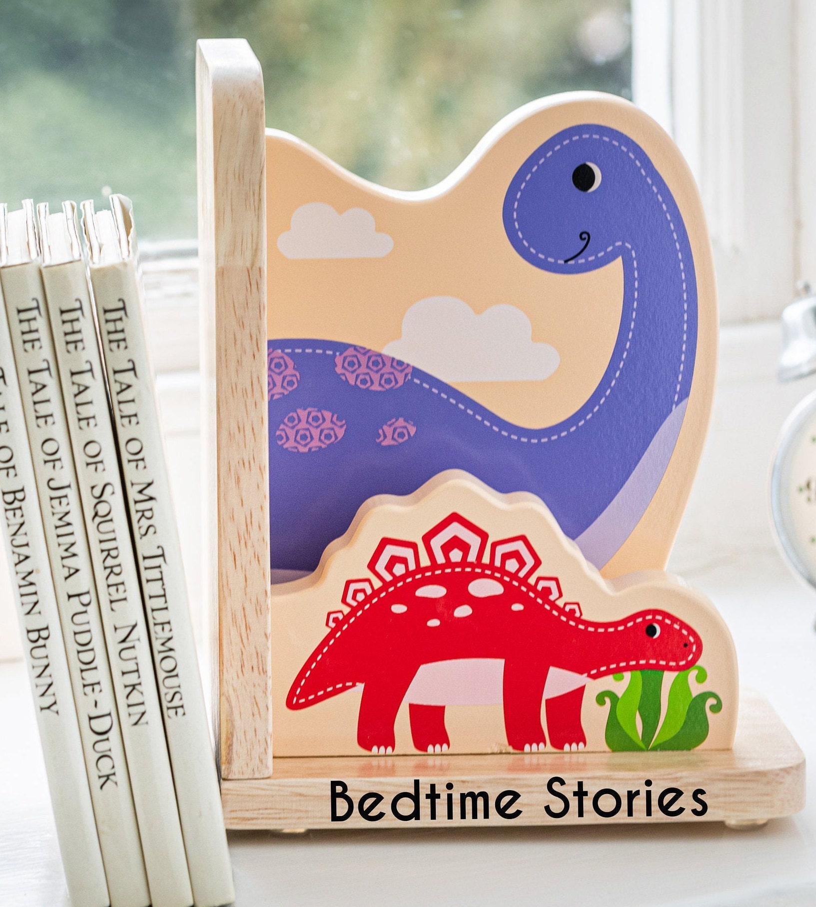 Personalised Wooden Dinosaur Bookends First Birthday Gift Etsy