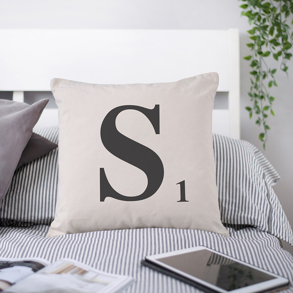 Letter Tile Cushion Cover Scrabble Style Cushion Cover Home Etsy