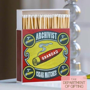 Fósforos de charuto extra longos personalizados - Presente de inauguração de casa - Fósforos mergulhados à mão - Caixa de fósforos para charutos - Feito sob medida - Dia dos pais - Presente para fumante de charutos