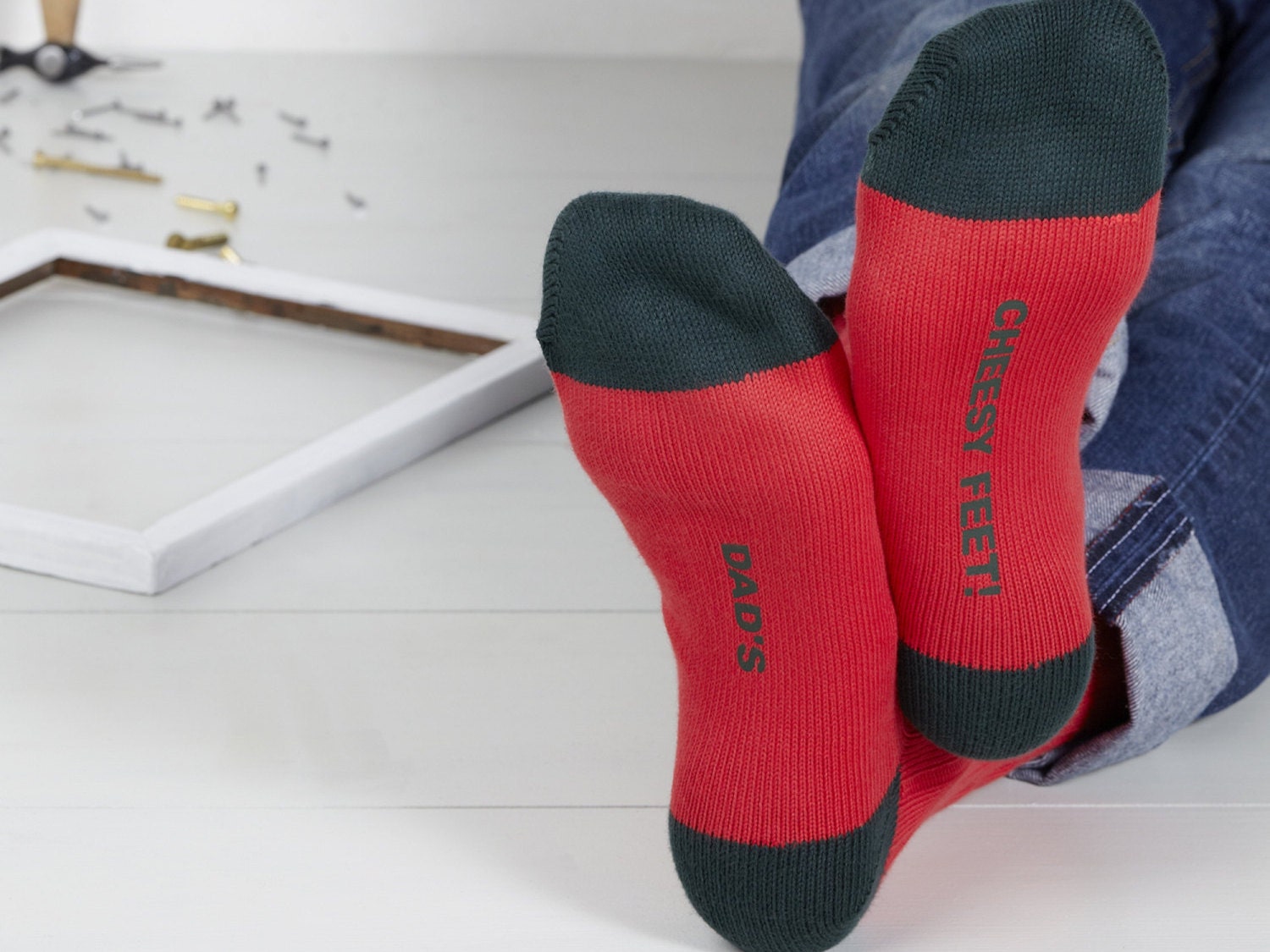 Image of Personalised Bright Socks - Personalized For Dad Customised Duotone Customized Gift Fathers Day