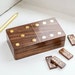 Personalised Luxury Dominos Gift Box - Dominos set - wooden dominos, add his name , keepsake 