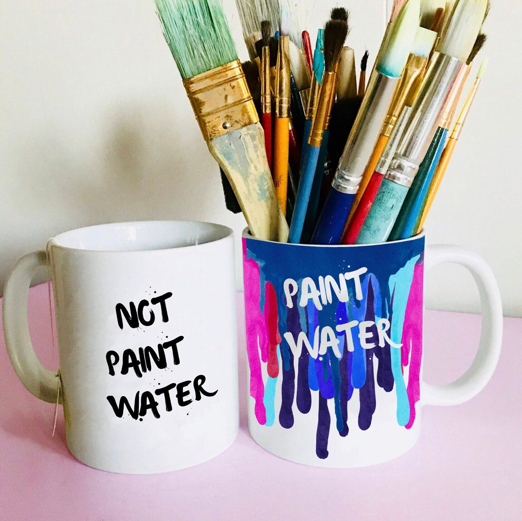 Paint Water Clean Water, Paint Brush Holder, Artist Tool Cup