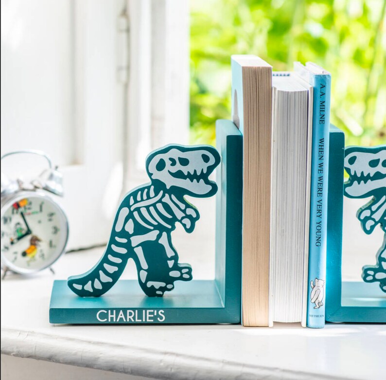 Personalised Nursery Bookends New Baby Bookends Dinosaur Etsy