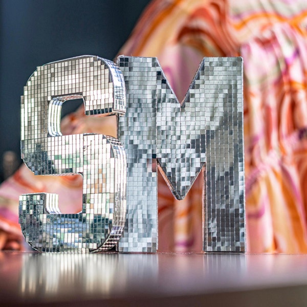 Make Your Own Mirror Disco Letter - 70s retro - glitter letters - craft your own
