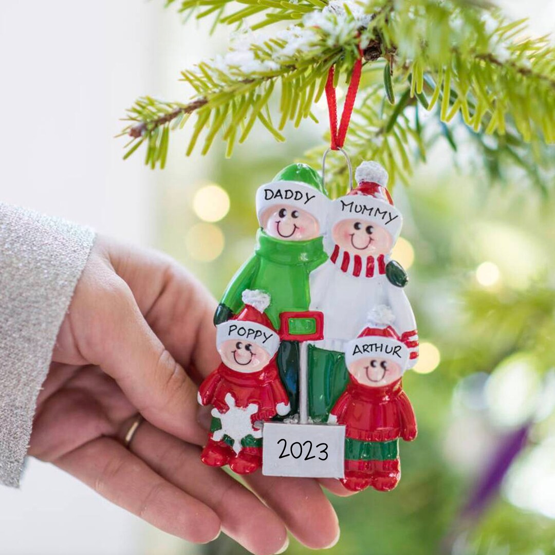 Christmas Family With Shovel Decoration Xmas Hanging Etsy