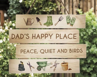Gepersonaliseerd tuinhangend houten bord cadeau - gepersonaliseerd tuinbord - cadeau voor een op maat gemaakt tuinbord voor een tuinman