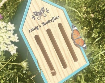 Personalized Wooden Butterfly House: Garden Insect Hotel, Eco-Friendly Gift