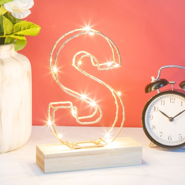 Gold Letter Light - home update- alphabet -words-decorate the home-personalised-free standing-Freestanding LED Lights