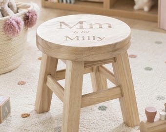 Personalized Wooden Stool - Childs Name Stool - Nursery Decor