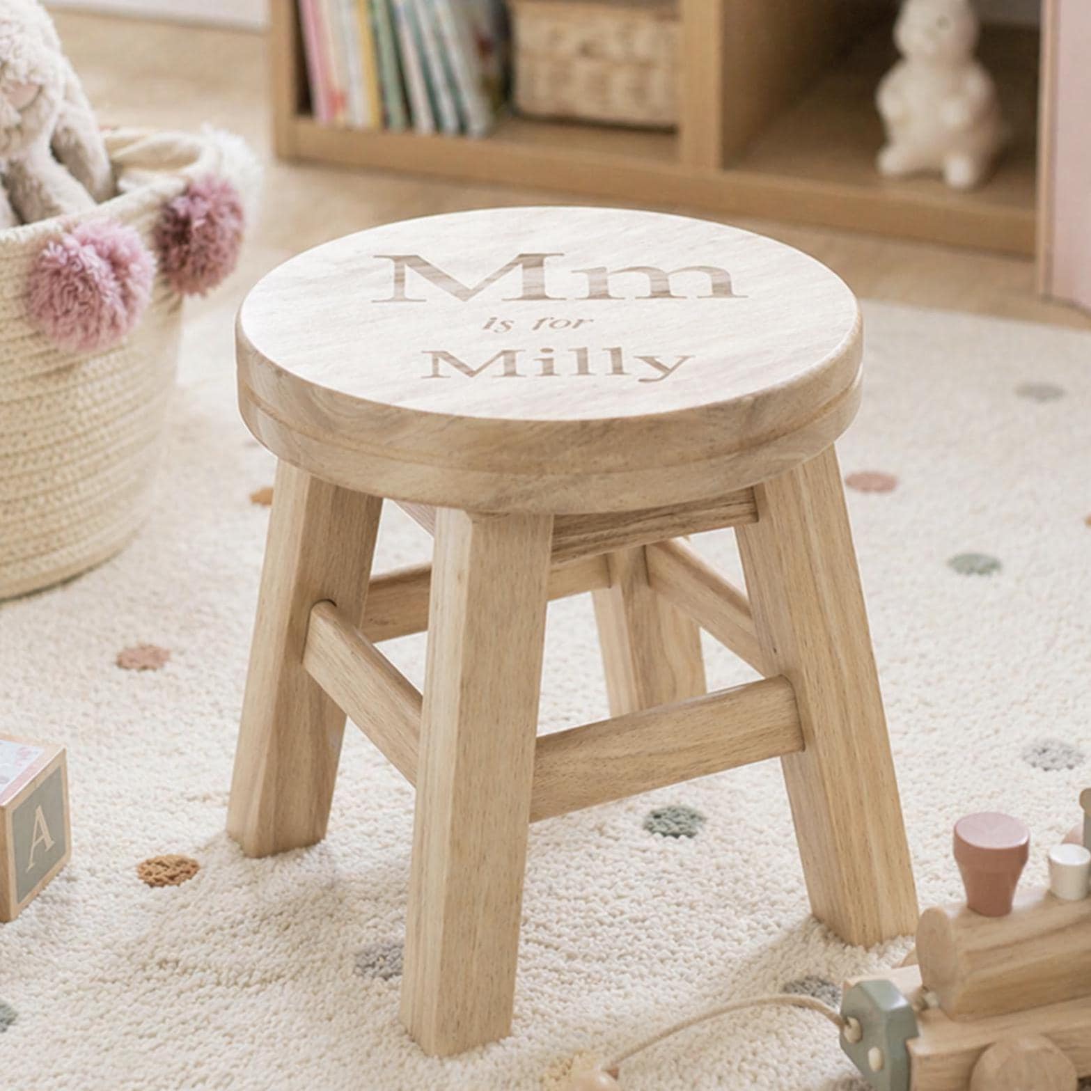 Personalized Wooden Stool - Childs Name Stool - Nursery Decor