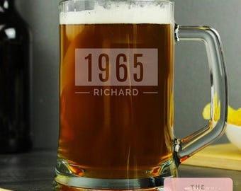Personalized Pint Glass Tankard: Custom Beer Stein, Gift Box