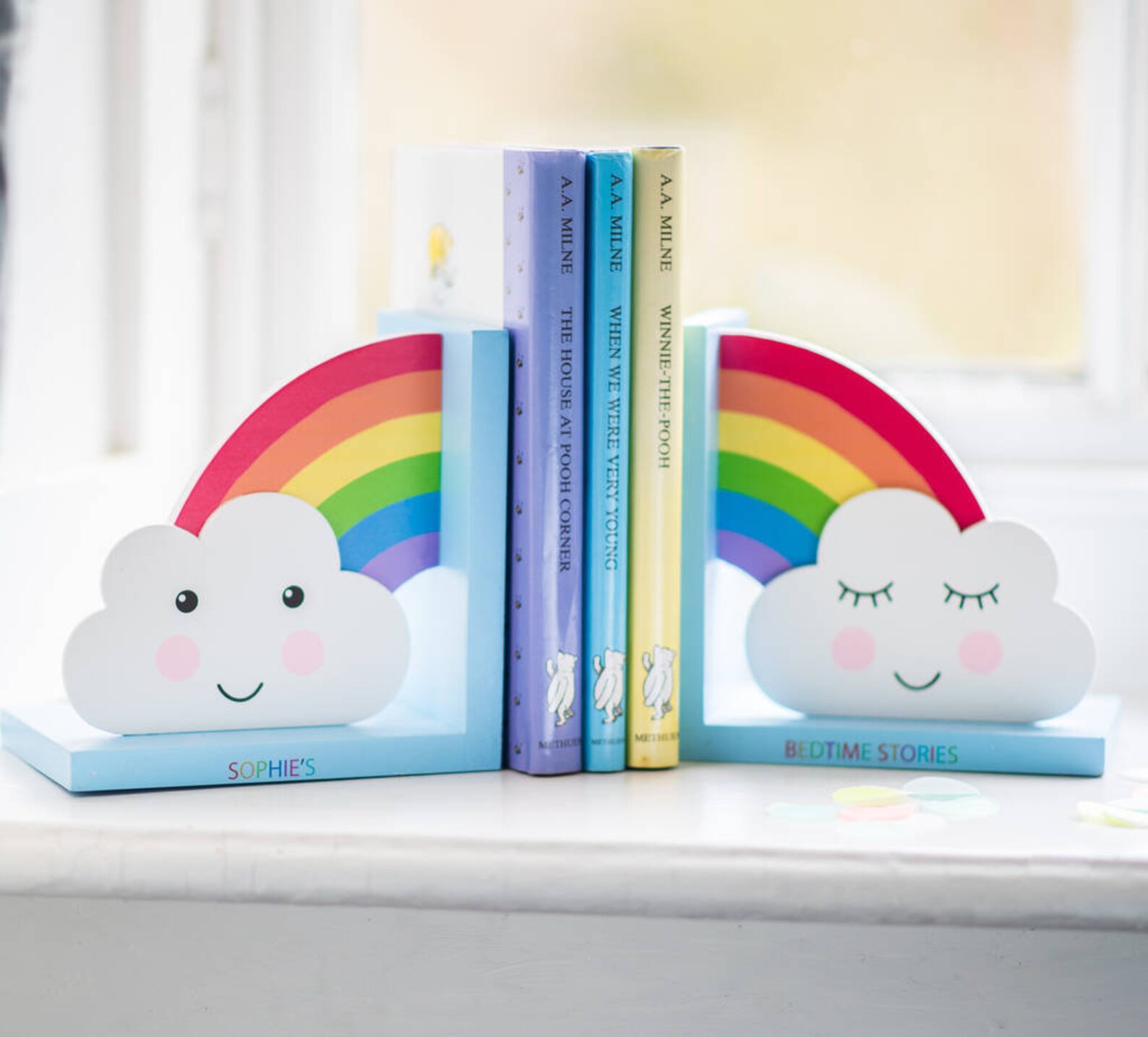 Personalised Nursery Bookends New Baby Bookends Rainbow Etsy UK
