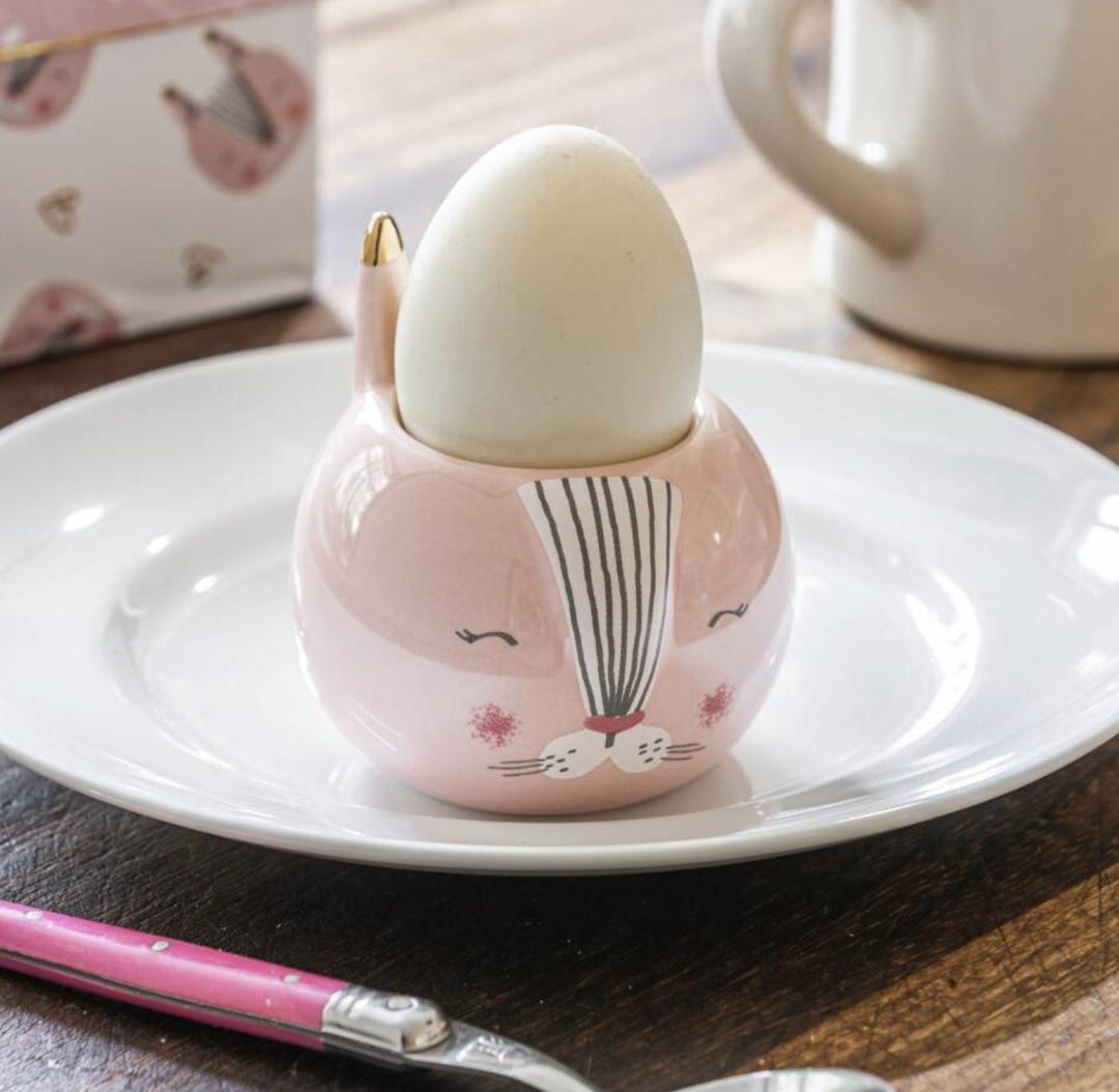 Pink Rabbit Cup Pink Ceramic Rabbit Egg Cup – Hand-painted Bunny Breakfast Dish - Etsy