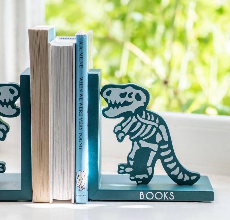 Personalised Nursery Bookends New Baby Bookends Dinosaur Etsy